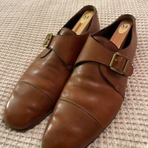 Barney’s New York Brown Leather Monk Strap Shoes